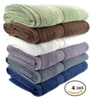 Luxury Combed Cotton Bath Towels 2 Hand Towels and 4 Washcloths 