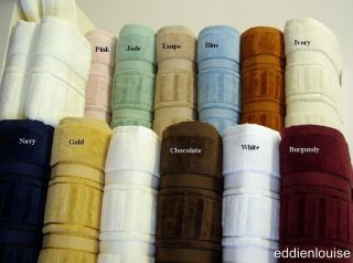 Pieces Egyptian Cotton Bath Towel Set Stripes Several Colors 