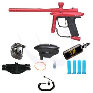 Azodin Blitz Red Paintball Marker Fasta HPA N2 Power Combo Package 