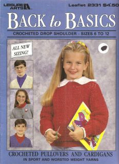 Back to Basics Pullovers and Cardigans Crochet Instruction Booklet 
