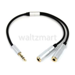   Male to 2 Female Splitter Audio Headphone Adapter Cable Sliver