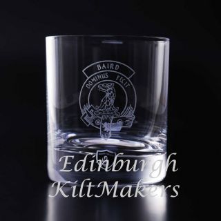 Wallace Clan Crested Crystal Whiskey Glass Burns Crystal Whisky 