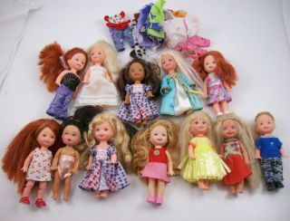 Barbie Kelly Dolls Lot of 11 from 1990s with Extra Clothes
