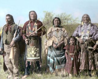   Tinted Photograph Oregon Idaho Bannock Native American Indians