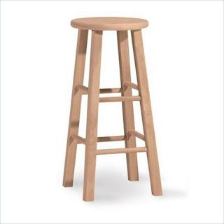 International Concepts 30H Round Top Unfinished Bar Stool