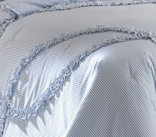   Nantucket Stripe TWIN Comforter Set Blue White Beach Nautical Ticking