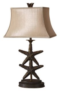 COASTAL DECOR Starfish TABLE LAMP Antique Bronze Nautical NEW