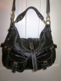 Barr + Barr Black Leather Satchel Handbag Tote Crossbody Messenger NEW 