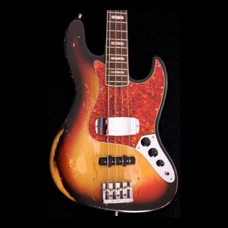   Electric Fender Jazz Bass Guitar Sunburst Finish Hardshell Case