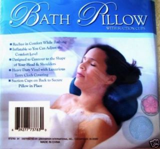 Terry Cloth Vinyl Covered Bath Pillow Choice of Colors