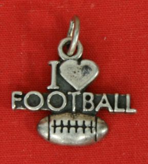 BEAUTIFUL VINTAGE   I LOVE FOOTBALL CHARM   925 STERLING SILVER