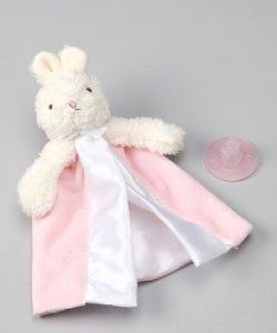 First Friends Friendly Pacifier Pink Bunny Security Blanket Lovey Baby 