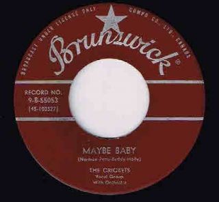 The Crickets Buddy Holly Maybe Baby 1958 Canadian Brunswick 45 RPM 