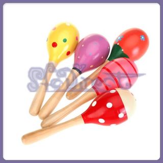 Wooden Maraca Rattles Kid Music Party Favor Baby Shaker Toy Musical 