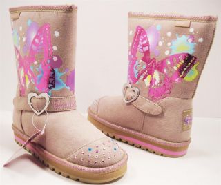 New Skechers Twinkle Toes Boots Keepsakes Butterfly Dreams Girls Youth 