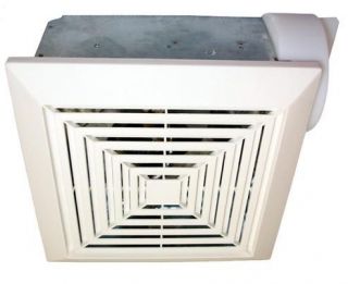 White Bathroom Ventilation Fan 90 CFM 4 Duct 2 Sones Covers 85 110 Sq 