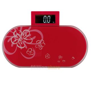 330lb 150kg Digital Body Bathroom Health Scale LCD Rose Red Slim 