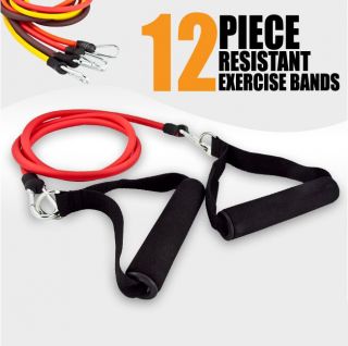   Resistance Bands Workout Exercise Kit Fit Yoga Pilate Fitness Training