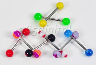 30x Tongue Rings Bar Ball Piercing Barbell Body Jewelry