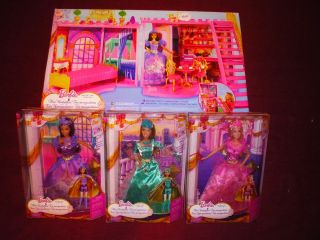 Barbie The 3 MUSKETEERS CASTLE and 3 Dolls Corinne Viveca Aramina NEW 