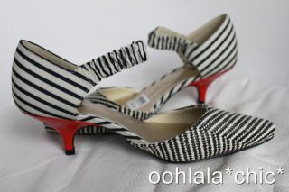 Isabel Toledo Payless Striped Cabana Kitten Heel Shoes