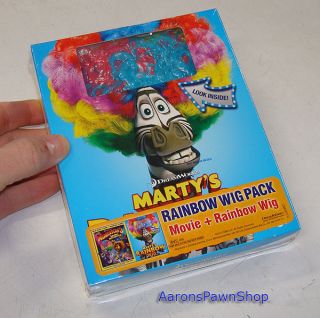 Madagascar 3 Europes Most Wanted Blu Ray DVD Set New Rainbow Wig Pack 