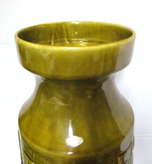 Bay Keramik German Ceramic Pottery 46cm Floor Vase Geometric Decor Fat 