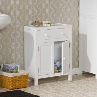 Wood Deluxe Towel Storage Cabinet for Bath Room White
