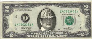 Alabama Bear Bryant $2 Dollar Bill Mint RARE $1