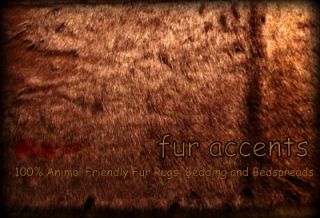 Faux Fur Accent Rug Brown Bear Skin Hide Mink Pelt Throw 5 Sheep Deer 
