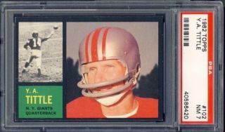 1962 Topps Football Y A Tittle 102 PSA 7