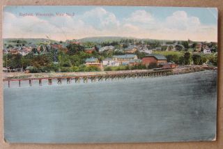 Waterfront View Bayfield Wis Residences Railroad Cars Train Bridge 