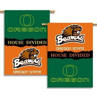 Oregon Ducks Oregon Beavers House Divided Rivalry Flag 28x40 Sleeved 