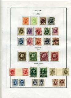   1929 Albert Issue Fine Mint Used Lot to 100FR Others Tete Beche