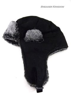 New RETRO7 Bomber Black Eskimo Beanie Winter Snow Hat