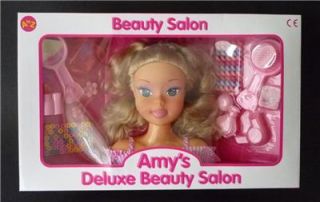 Girls Toy Dolls Blonde Hair Styling Head Beauty Pink Salon 