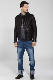 Ben Sherman Leather Biker Jacket Coat Punk Skin Mod Retro Designer 
