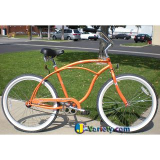 Beach Cruiser Bike Firmstrong URBAN 26 Mens ORANGE Bicycle with Alloy 