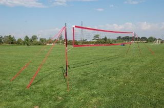 Beach Volleyball Net Portable Court System Red