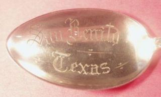 Vintage Sterling San Benito, Texas Souvenir Spoon