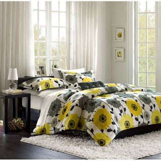 Mizone Blythe Yellow 4 Piece Full Queen Size Comforter Set
