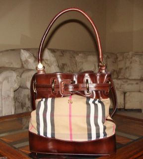 Burberry House Check Large Beaton Handbag   Shoulder Bag, Brown