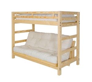 Liberty Futon Bunk Bed Frame Unfinished Solid Wood