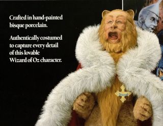 THE COWARDLY LION BERT LAHR FROM THE WIZARD OF OZ. FRANKLIN MINT NIB 