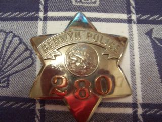 Obsolete Antique Berwyn Illinois IL Police Pie Plate Badge Chicago 