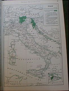 Italy Issue w Map 1927 Fascism Benito Mussolini