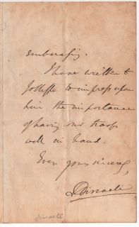 British Prime Minister Benjamin Disraeli Autograph Letter Signed ALS 