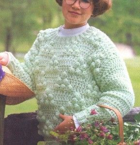 91C Crochet Pattern for Girls Pullover Sweater Size 6 8 10 Beginner 
