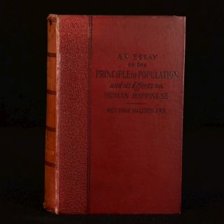 1890 An Essay on The Principle of Population by The Rev T R Malthus 