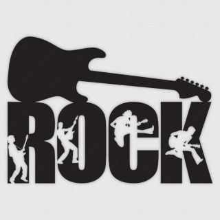 Rock Wall Art Guitar Sticker   Vinyl Decal   Bedroom Lounge Study 
